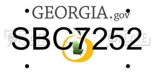 SBC7252 Georgia License Plate
