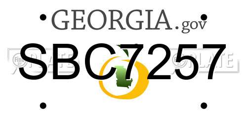 SBC7257 Georgia License Plate