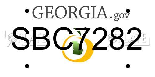 SBC7282 Georgia License Plate