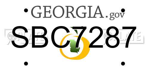 SBC7287 Georgia License Plate