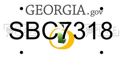 SBC7318 Georgia License Plate