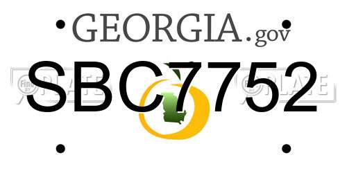 SBC7752 Georgia License Plate