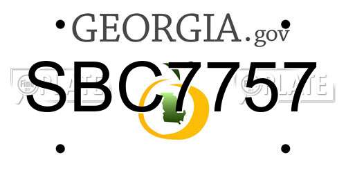 SBC7757 Georgia License Plate