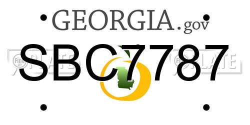 SBC7787 Georgia License Plate