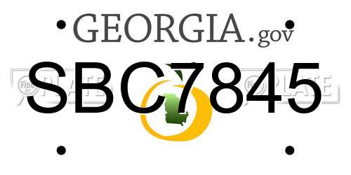 SBC7845 Georgia License Plate