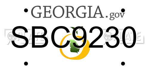SBC9230 Georgia License Plate
