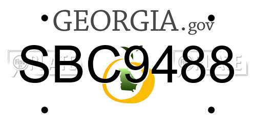 SBC9488 Georgia License Plate