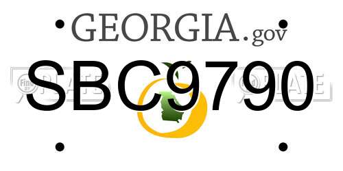 SBC9790 Georgia License Plate