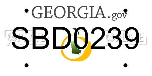 SBD0239 Georgia License Plate