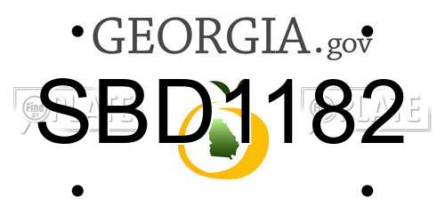 SBD1182 Georgia License Plate