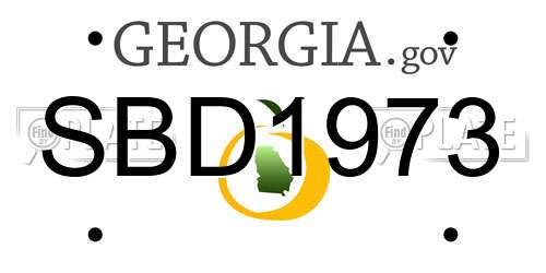 SBD1973 Georgia License Plate