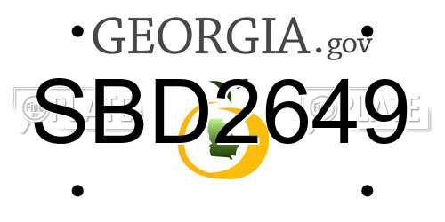 SBD2649 Georgia License Plate
