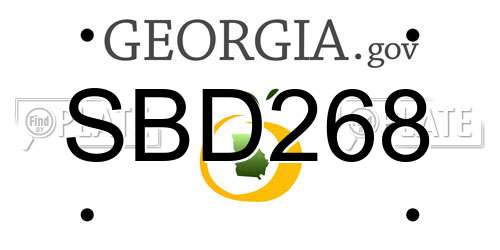 SBD268 Georgia License Plate