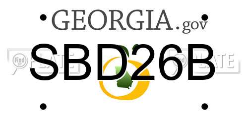 SBD26B Georgia License Plate