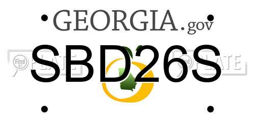 SBD26S Georgia License Plate