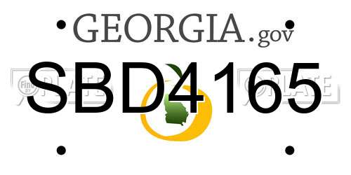 SBD4165 Georgia License Plate
