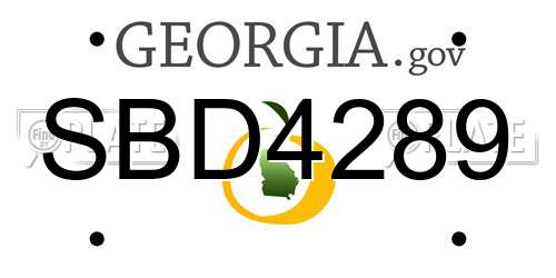SBD4289 Georgia License Plate