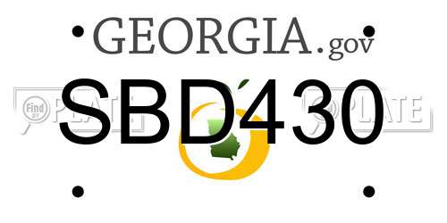 SBD430 Georgia License Plate