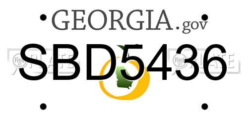 SBD5436 Georgia License Plate