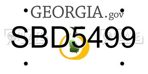 SBD5499 Georgia License Plate