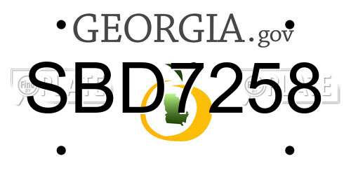 SBD7258 Georgia License Plate