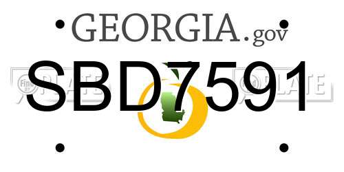SBD7591 Georgia License Plate