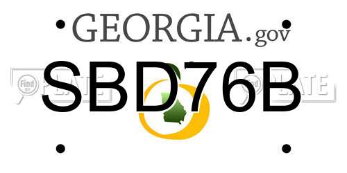 SBD76B Georgia License Plate