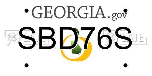 SBD76S Georgia License Plate