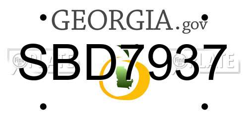 SBD7937 Georgia License Plate