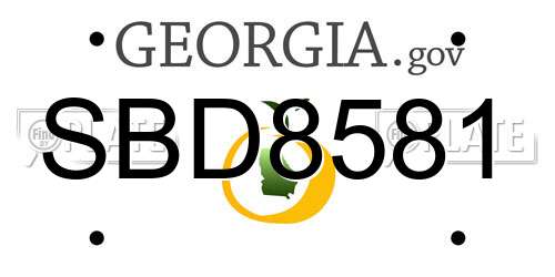 SBD8581 Georgia License Plate