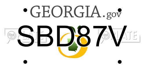 SBD87V Georgia License Plate