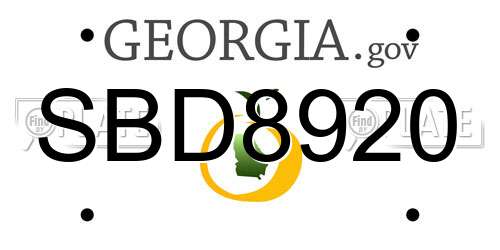 SBD8920 Georgia License Plate