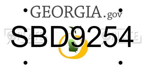 SBD9254 Georgia License Plate