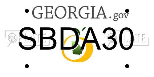 SBDA30 Georgia License Plate