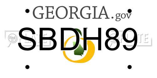 SBDH89 Georgia License Plate