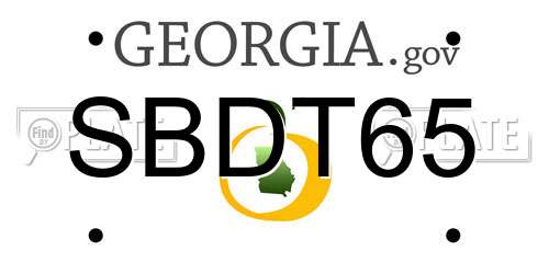 SBDT65 Georgia License Plate