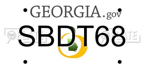 SBDT68 Georgia License Plate