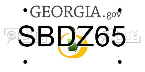 SBDZ65 Georgia License Plate