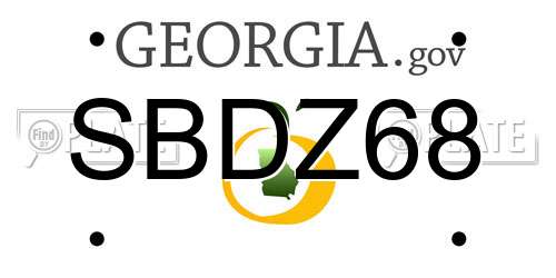 SBDZ68 Georgia License Plate