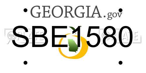 SBE1580 Georgia License Plate