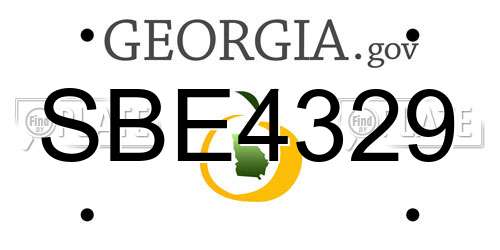 SBE4329 Georgia License Plate