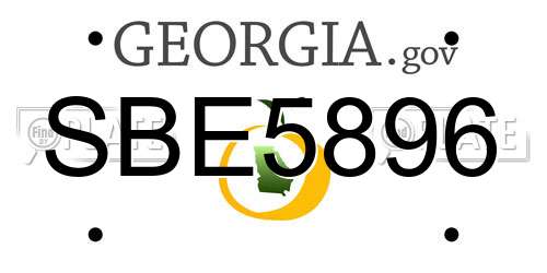 SBE5896 Georgia License Plate