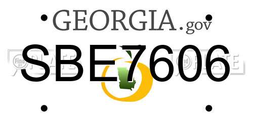 SBE7606 Georgia License Plate