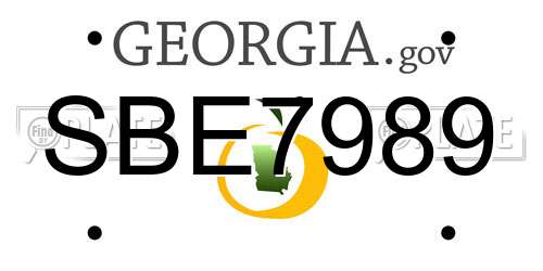 SBE7989 Georgia License Plate