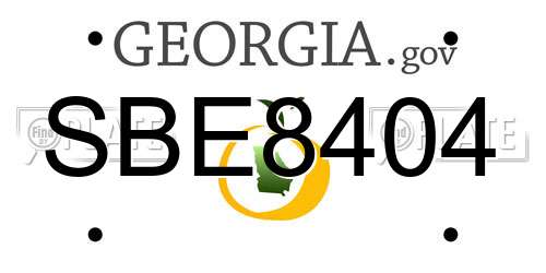 SBE8404 Georgia License Plate