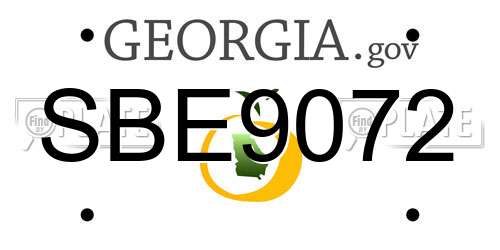SBE9072 Georgia License Plate