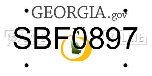 SBF0897 Georgia License Plate