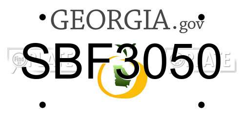 SBF3050 Georgia License Plate
