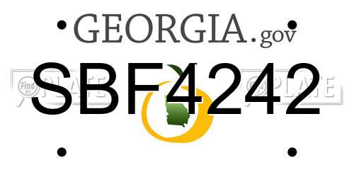 SBF4242 Georgia License Plate