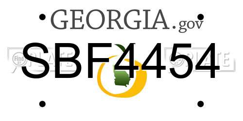 SBF4454 Georgia License Plate